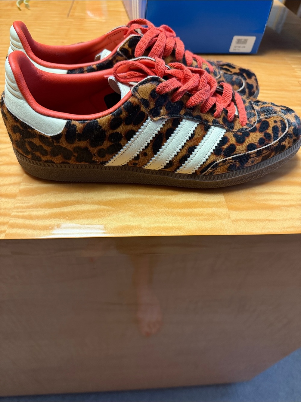 adidas Leopard Print Sneakers with Red Accents - Picture 2 of 11